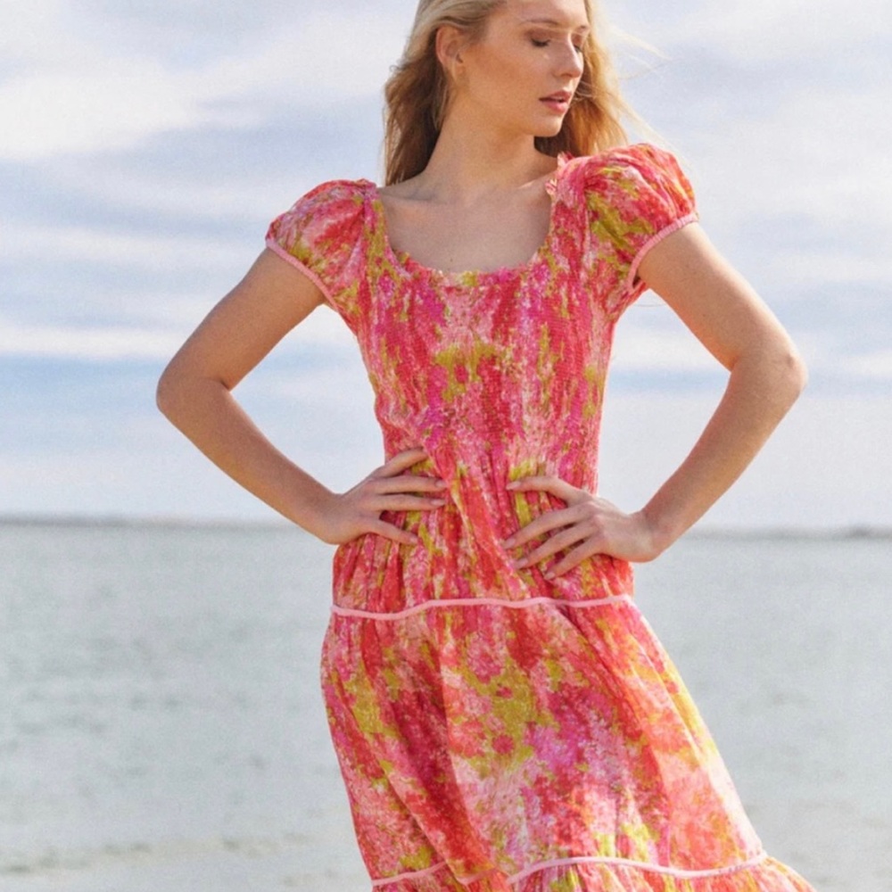 LoveShackFancy Elisabelle Dress Silk and Cotton blend.